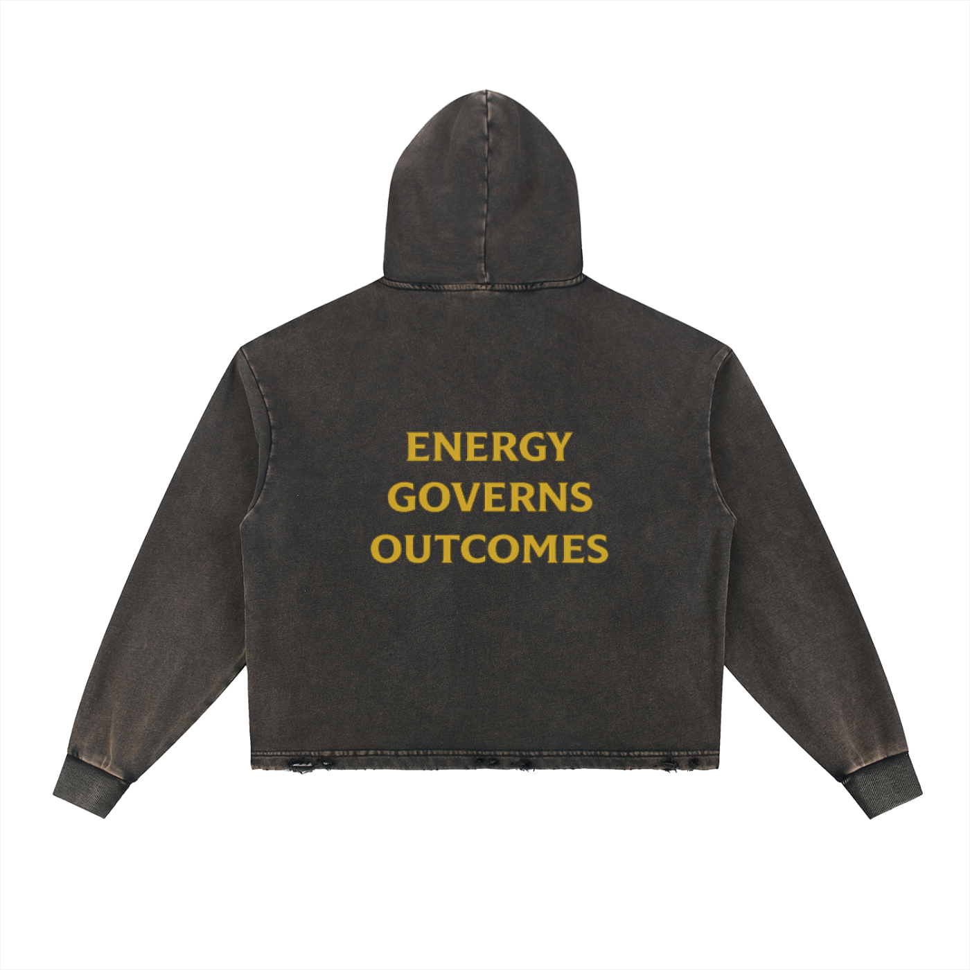 Crown E.G.O. Sacred Owl Vintage Washed Frayed-Hem Hoodie