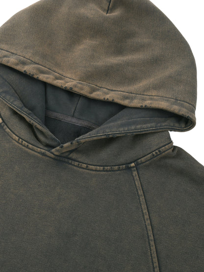 Crown E.G.O. Sacred Owl Vintage Washed Frayed-Hem Hoodie