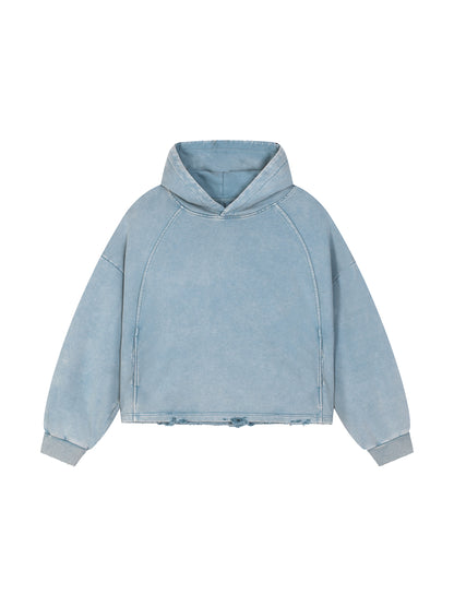 Crown E.G.O. Sacred Owl Vintage Washed Frayed-Hem Hoodie
