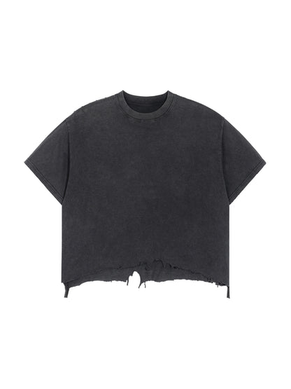E.G.O. Flower of Life/ Boxy Distressed Hem Tee