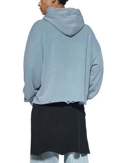 Crown E.G.O. Sacred Owl Vintage Washed Frayed-Hem Hoodie
