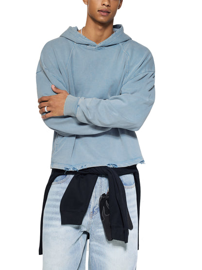Crown E.G.O. Sacred Owl Vintage Washed Frayed-Hem Hoodie